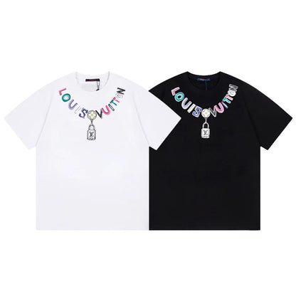 T-shirt imprimé lettres colorées