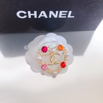 Broche Cœur Diamant Coloré