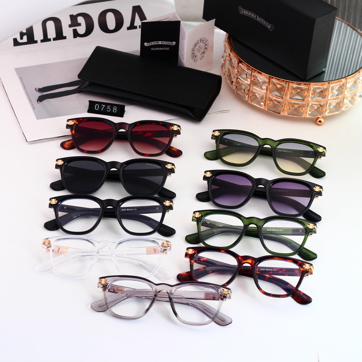 Retro Square Acetate Frame Sunglasses - 0758