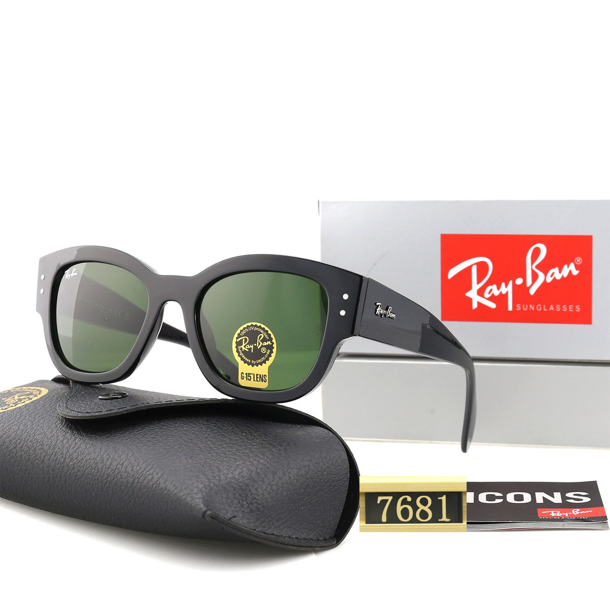 Classic Thick Square Frame Sunglasses - 7681