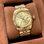 4-Style Luxury Collection (Silver, Two-Tone & Gold-Tone), Elegant Roman Numerals & Fluted Bezel