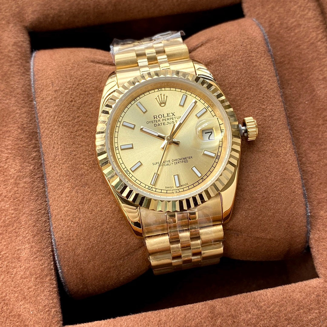 4-Style Luxury Collection (Silver, Two-Tone & Gold-Tone), Elegant Roman Numerals & Fluted Bezel
