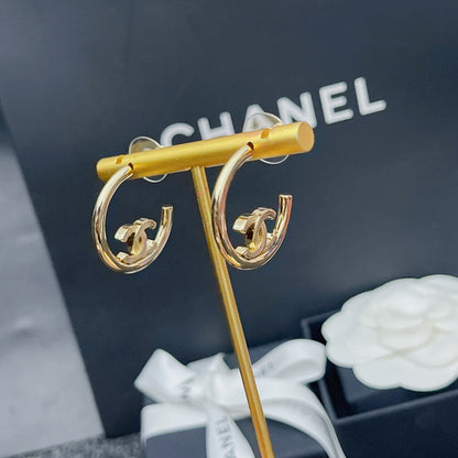 Boucles d'oreilles créoles demi-cercles Or Premium