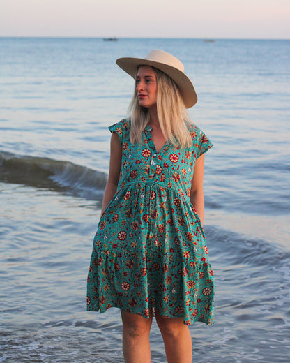 Robe courte Saheli en henné