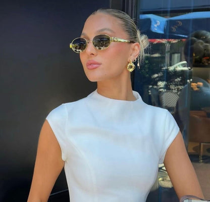 Nouvelles lunettes de soleil rétro en métal