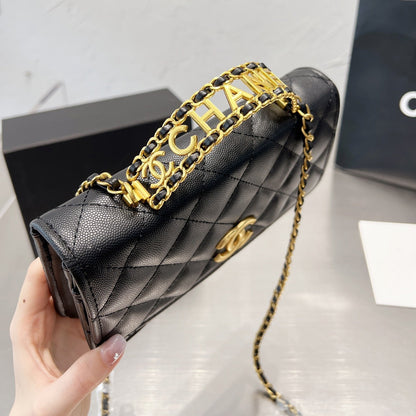 Sac à Bandoulière en Cuir avec Chaîne "Fashion Square"