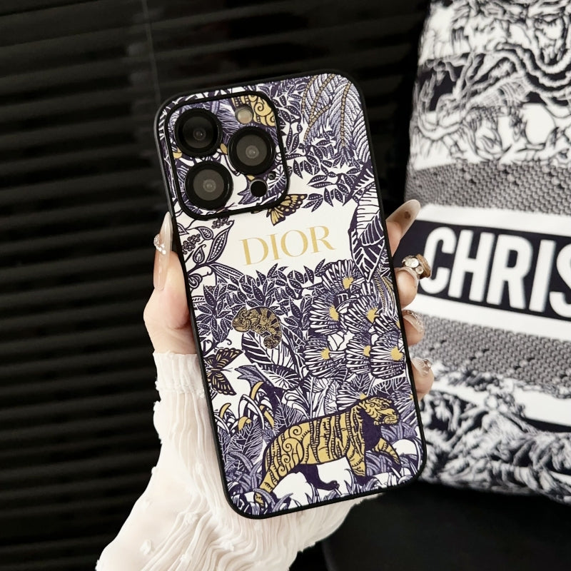 Étui en Cuir Fleur Tigre Forêt