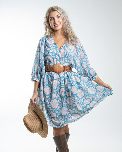 Robe Courte Hawa Tournesol Ciel