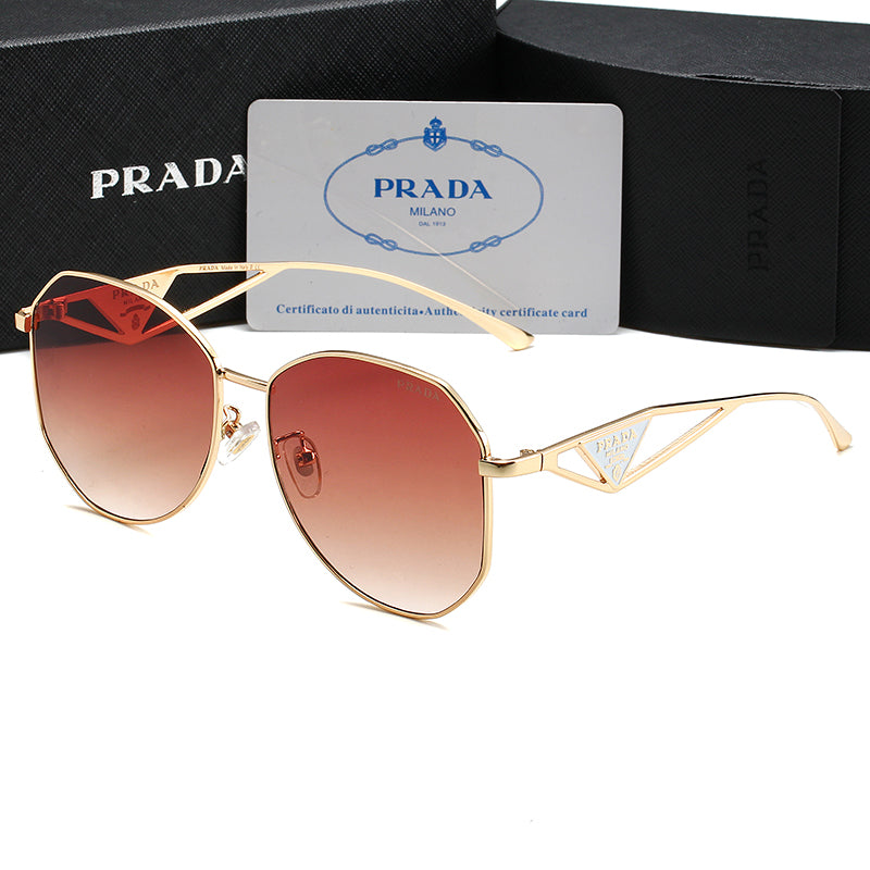 Lunettes de soleil métalliques unisexe avec logo triangulaire