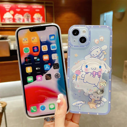 Funda transparente con soporte de dibujos animados