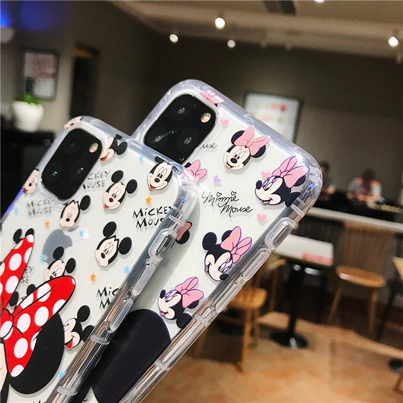 Funda de silicona transparente de dibujos animados mona