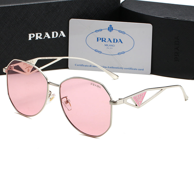 Lunettes de soleil métalliques unisexe avec logo triangulaire