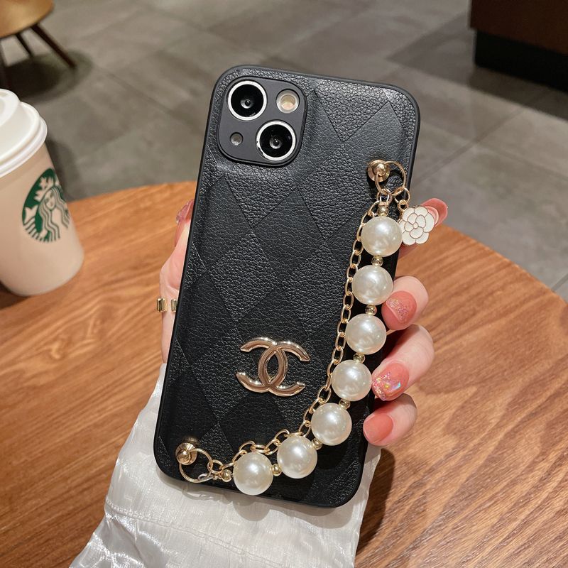 Estuche de Cuero con Pulsera de Cadena de Perlas