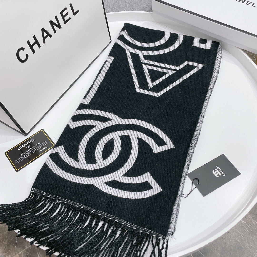 Écharpe/Châle en sergé jacquard à logo Temperament