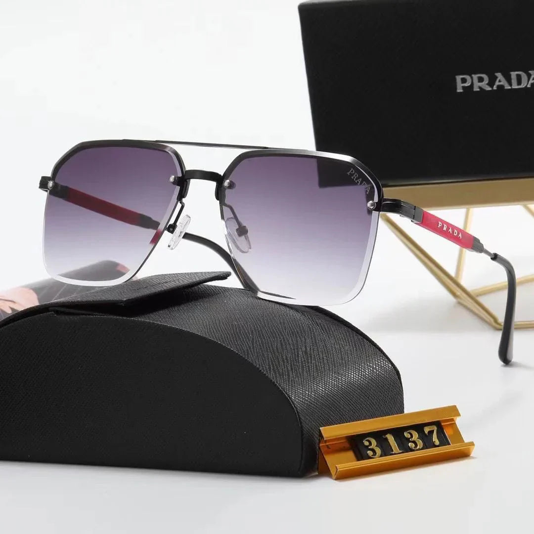 Nouvelles lunettes de soleil tendance à monture métallique et verres carrés