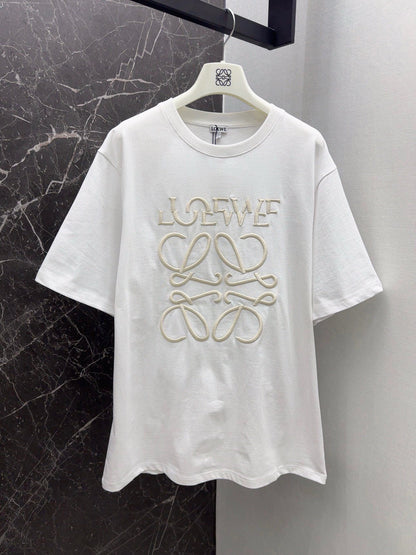 Nouveau T-shirt brodé lettre irrégulière