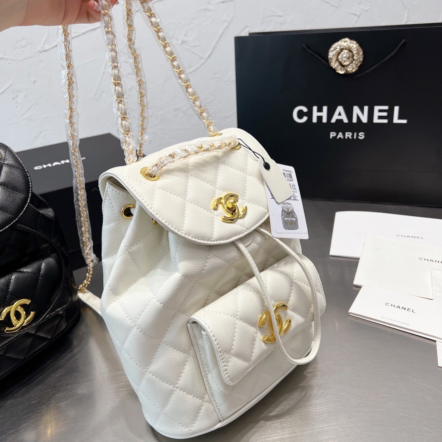 Sac à dos à cordon losange de qualité supérieure