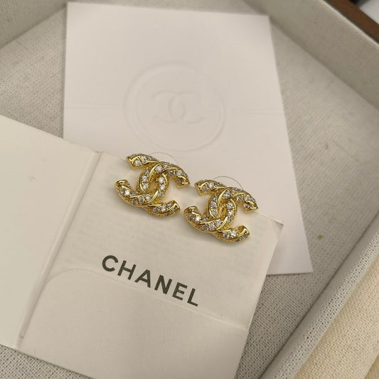 Pendientes de Zircón Brillante con Logotipo