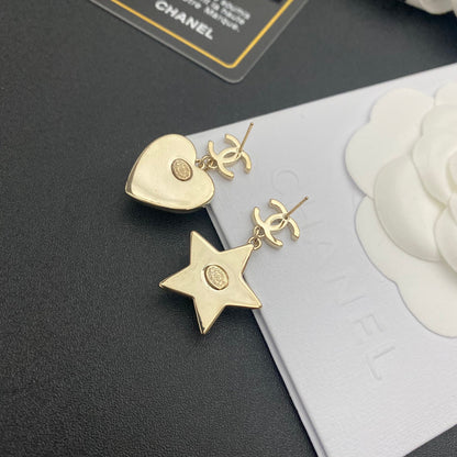 Pendientes de gota con forma de corazón y estrella