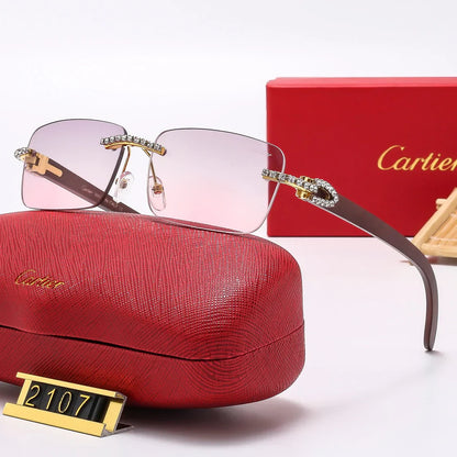 Lunettes de soleil sans monture diamant 6 couleurs 2107