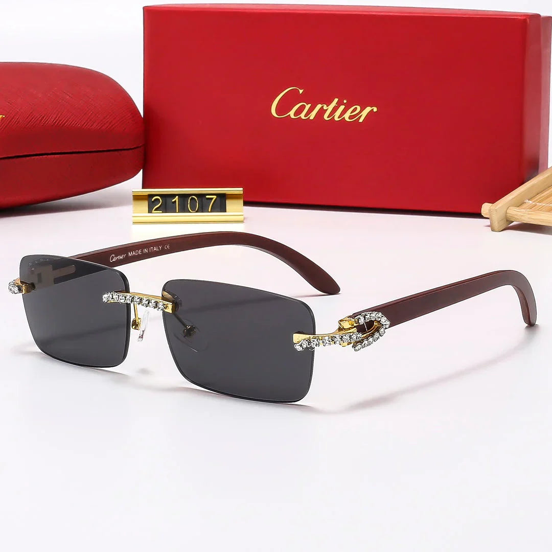 Lunettes de soleil sans monture diamant 6 couleurs 2107