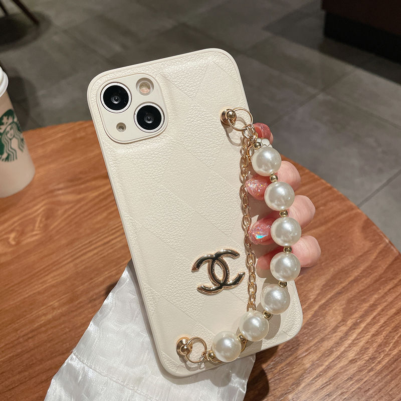 Estuche de Cuero con Pulsera de Cadena de Perlas