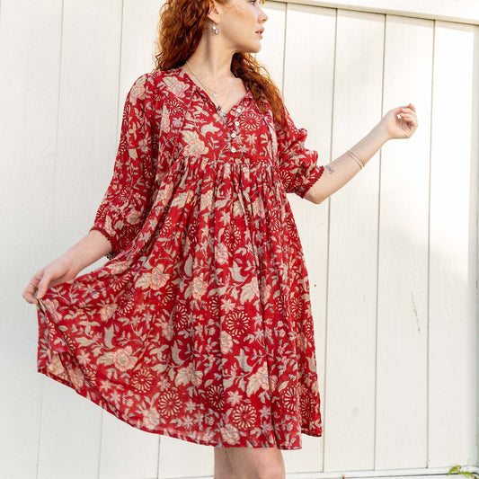 Minivestido Hawa en rosa indio Rouge