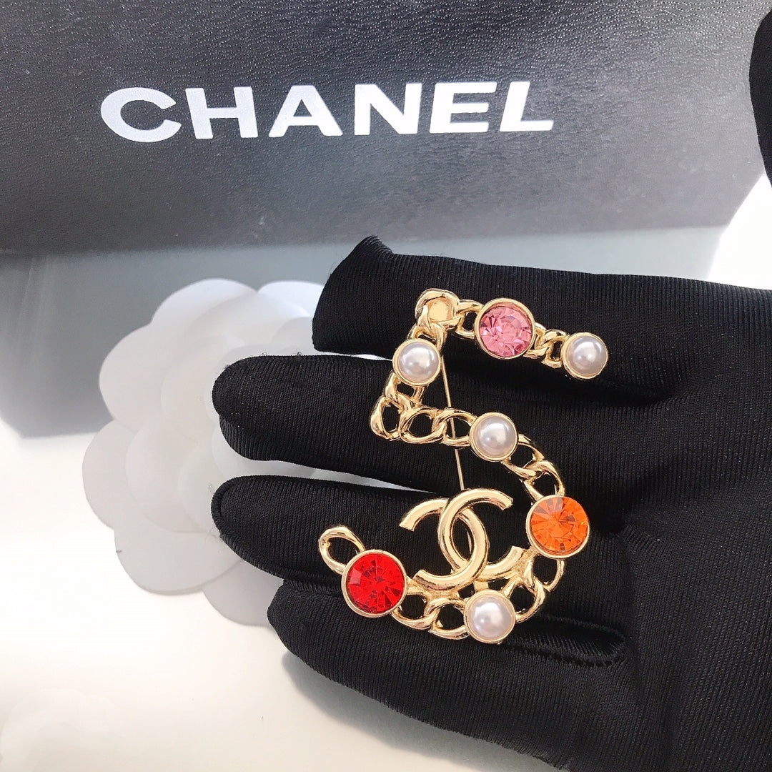 Broche Lucky 5 Diamant Perle