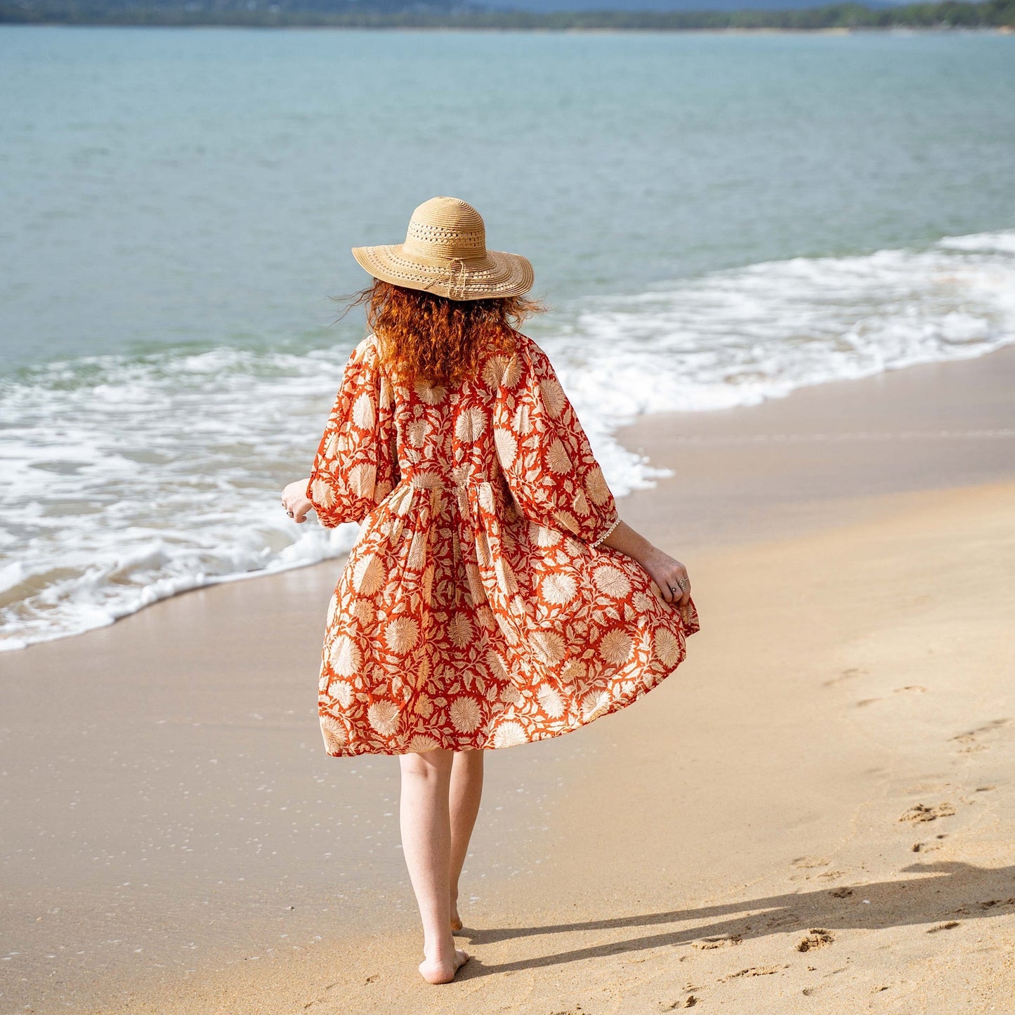 Robe Courte Hawa - Tournesol Rouille