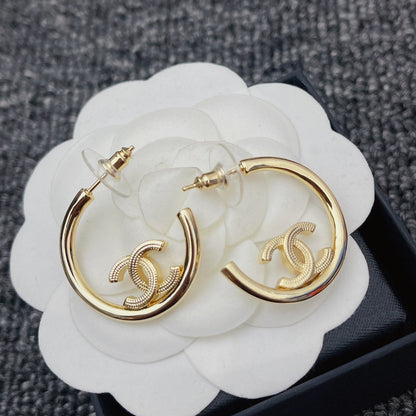 Boucles d'oreilles créoles demi-cercles Or Premium
