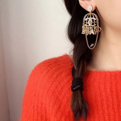 Pendientes de cadena Jaula de pájaros