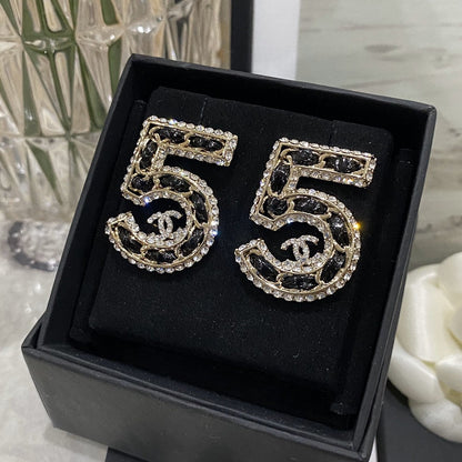 Aretes de Cuero con Diamantes de Imitación (5 unidades)