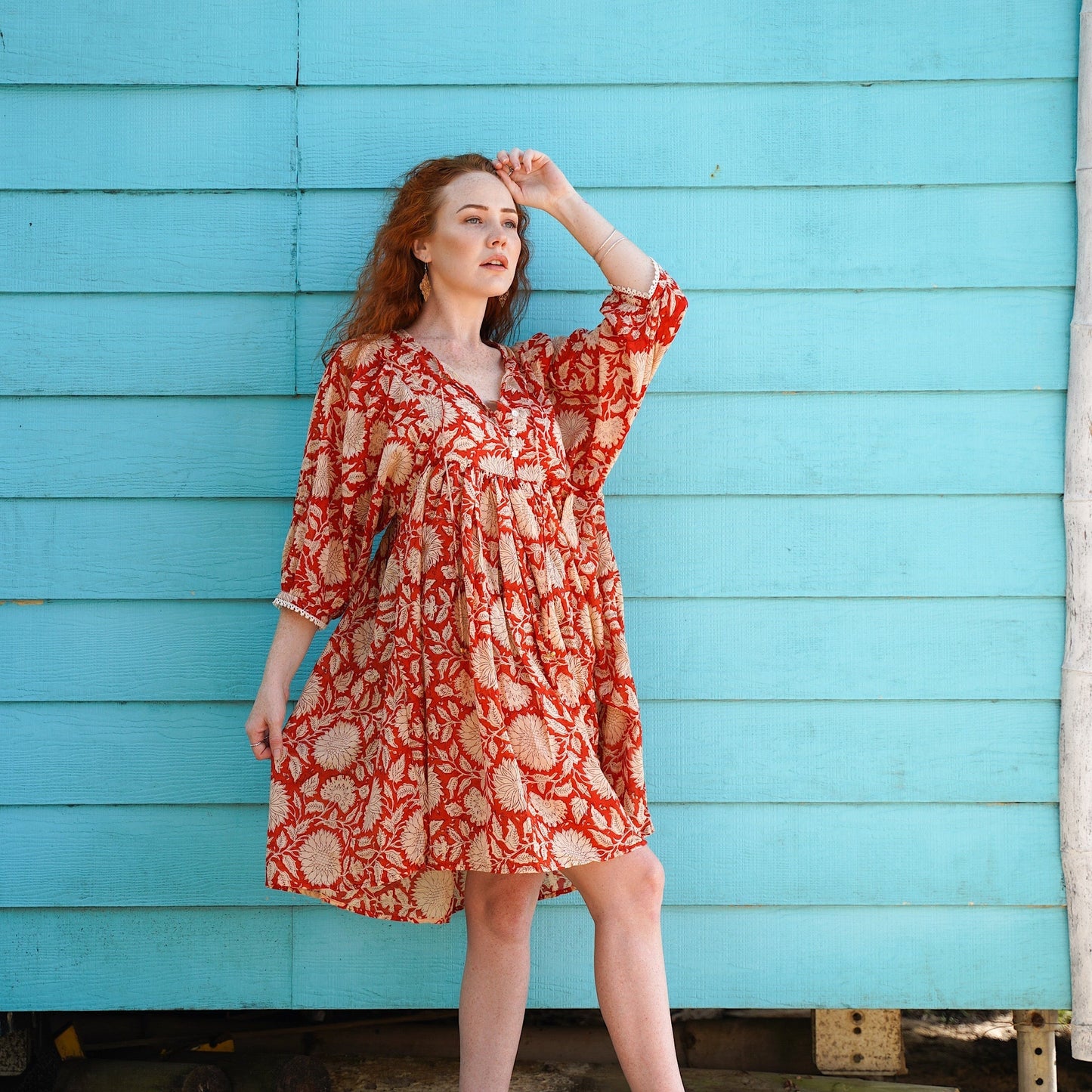 Robe Courte Hawa - Tournesol Rouille