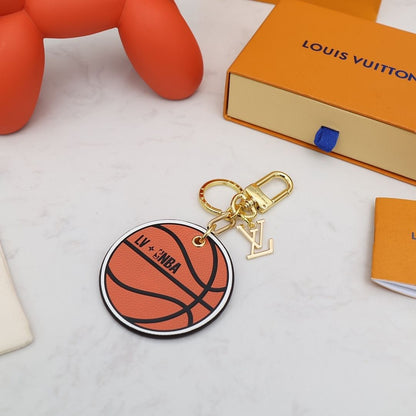 Porte-clés pendentif en cuir de basketball