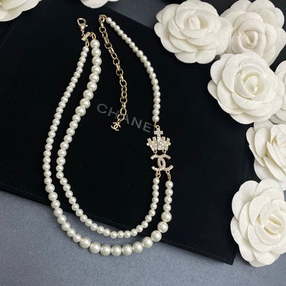 Collar de Perlas de Doble Corona