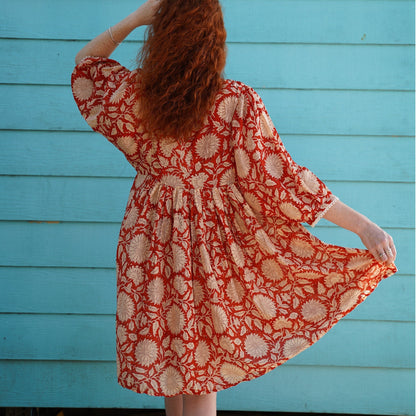 Robe Courte Hawa - Tournesol Rouille