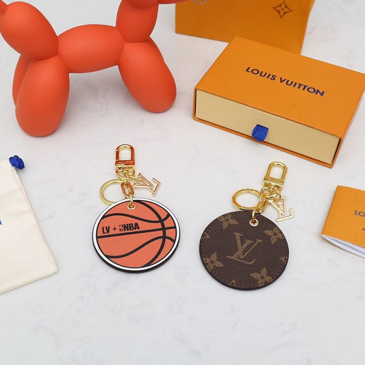 Llavero Colgante de Baloncesto de Cuero