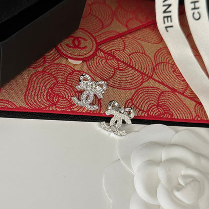 Nouvelles boucles d'oreilles nœud papillon en cristal
