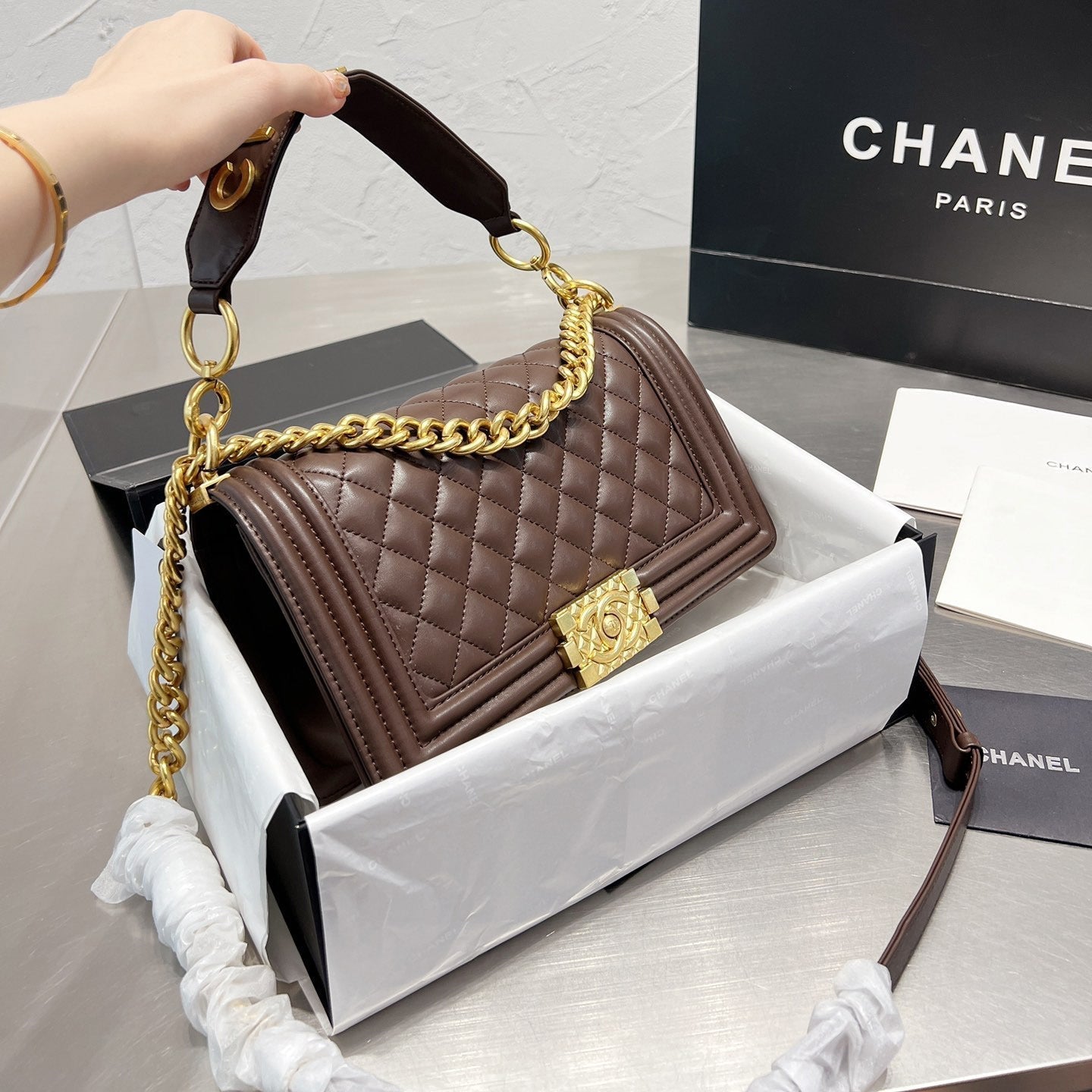 Sac bandoulière chaîne série LeBoy