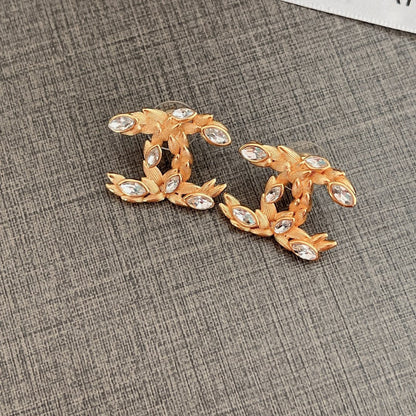 Pendientes de diamante en forma de espiga de arroz