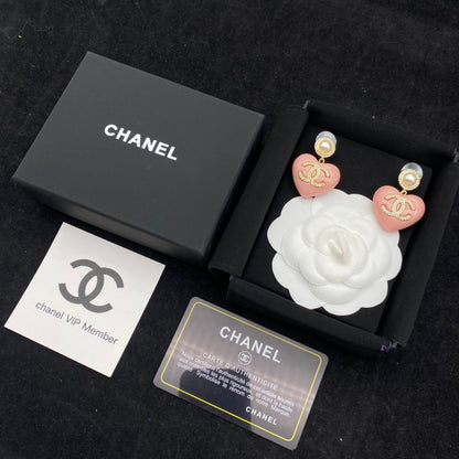 Élégantes Boucles d'Oreilles Cœur Roses