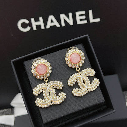 Pendientes de Diamantes y Cristales de Flores