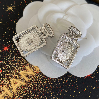 Pendientes Premium de Botella de Perfume con Diamantes