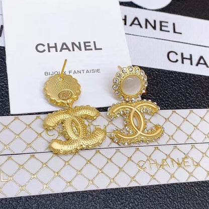 Nuevos pendientes de oro de cristal de lujo