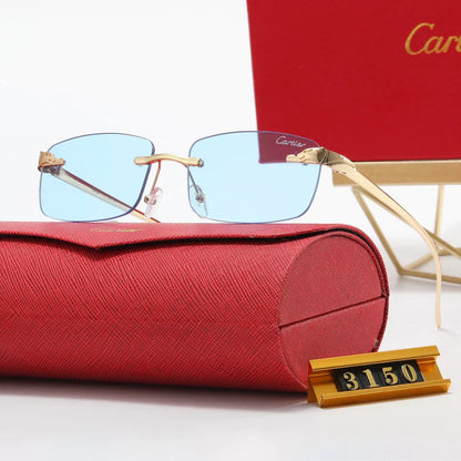 Lunettes de soleil polarisées sans monture léopard, 4 couleurs, style mode