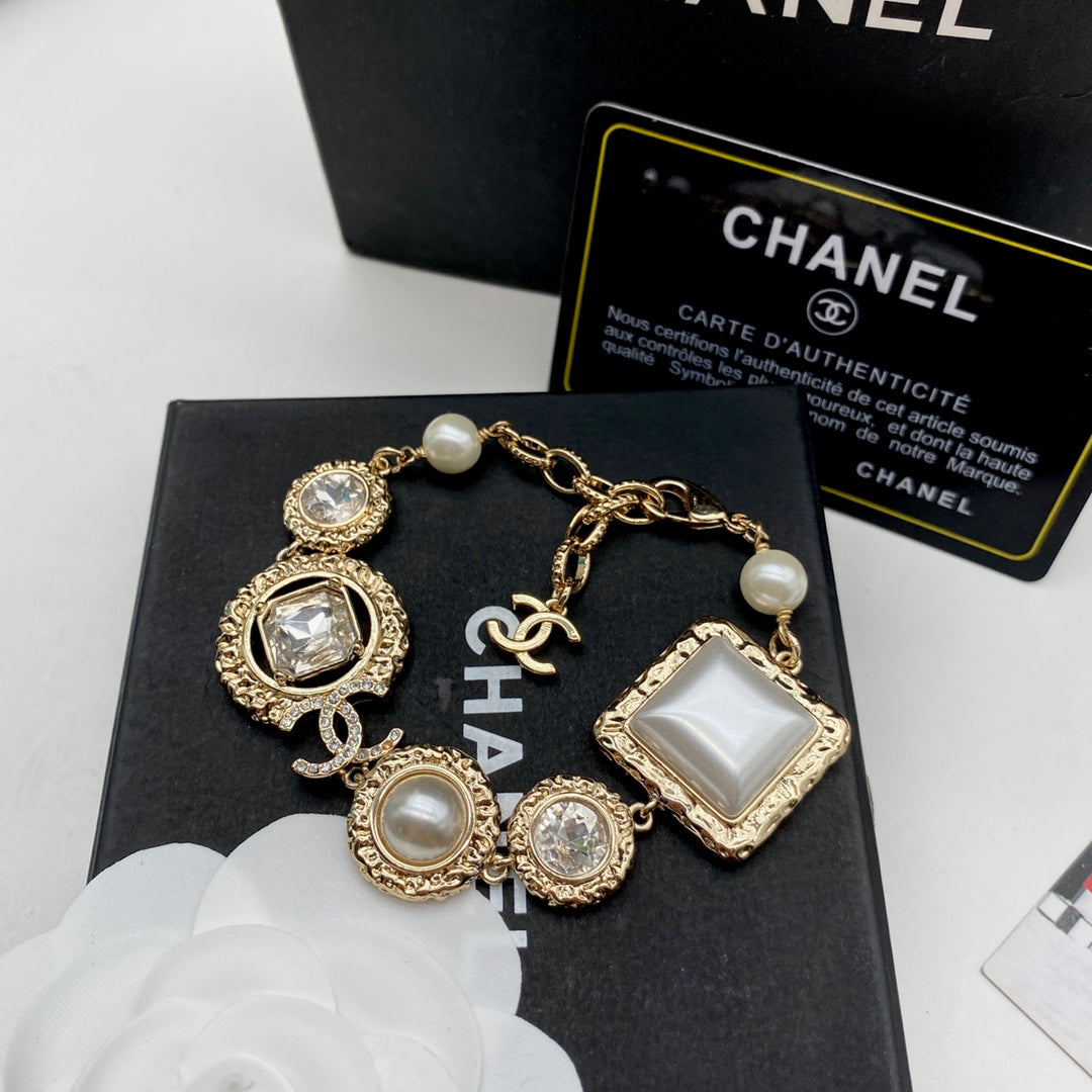 Bracelet réglable Noble Diamond Pearl