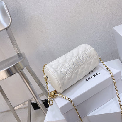 Bolso Cilindro Cadena Bordado