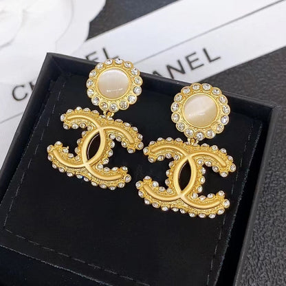 Nuevos pendientes de oro de cristal de lujo