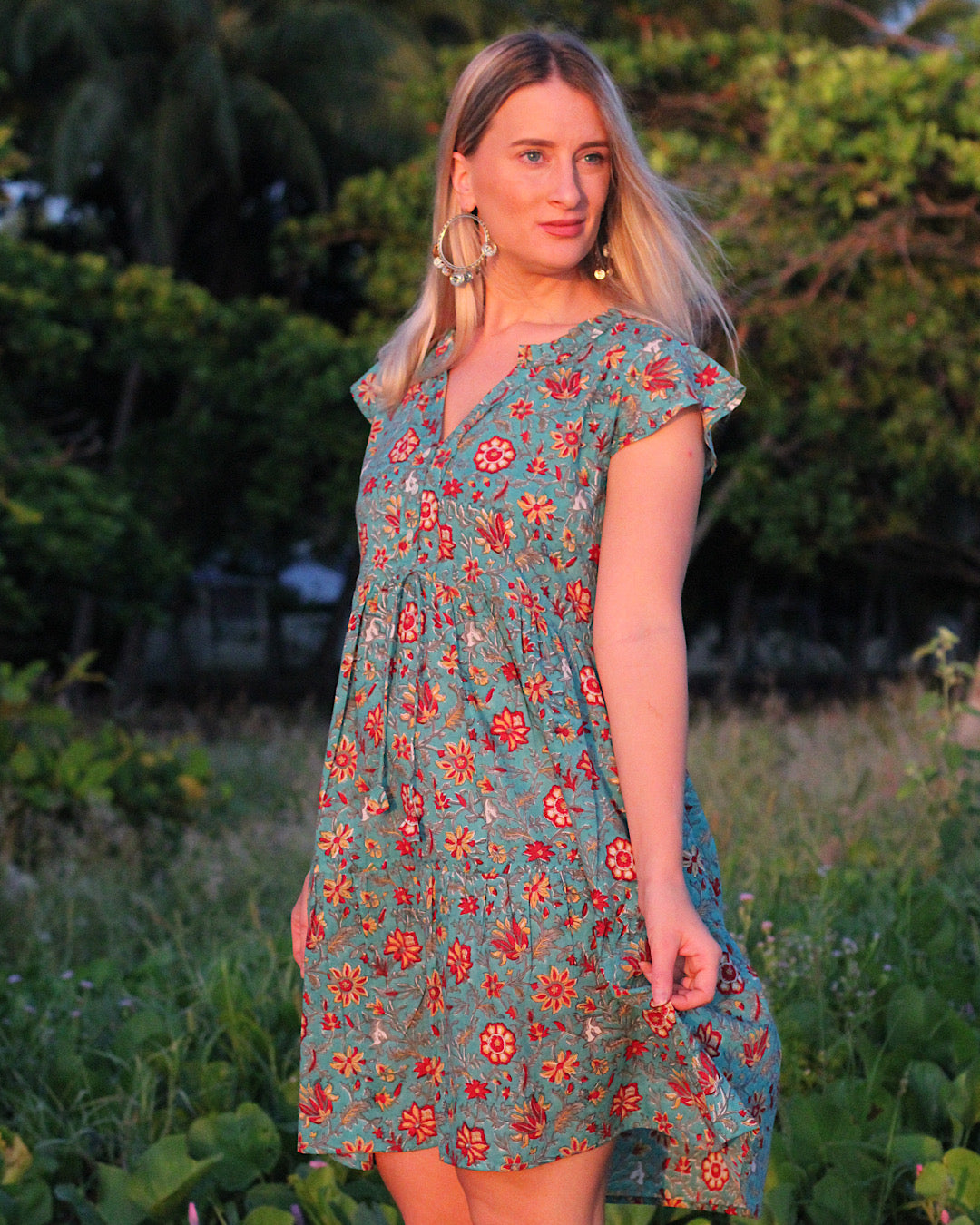 Robe courte Saheli en henné