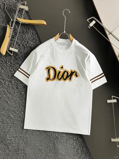 T-shirt à manches courtes et col rond en mousse avec logo en cuir